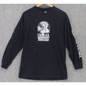 Vintage Stone Brewing Shirt Mens Medium M Black Long Sleeve Big Devil Beer Art